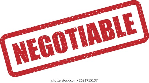 Vector stamp with the word “NEGOTIABLE” – ideal for use in sales listings, contracts, or flexible pricing agreements