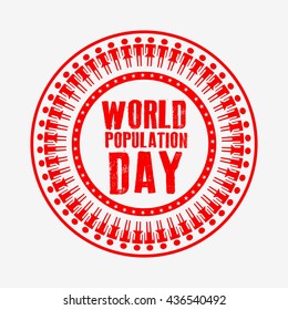 Vector stamp of world population day.