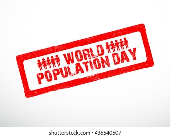 Vector stamp of world population day.