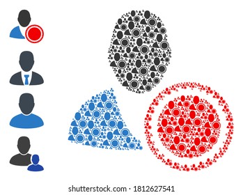 Vector stamped user mosaic is made of random recursive stamped user icons. Recursive mosaic from stamped user. Some other icons are present in this vector.