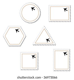  Vector stamps with airplane
