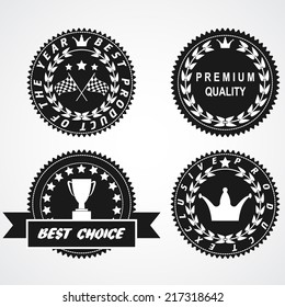vector stamps labels with premium quality, best product of the year, exclusive product, best choise message.