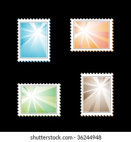 Vector stamps with light rays