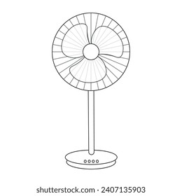 Vector Stand Fan coloring page