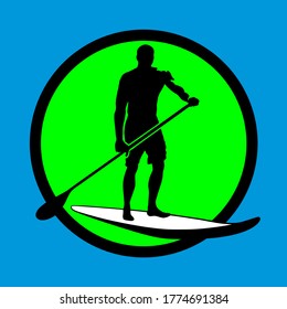 Vector Stand Up Paddle Surfer Logo