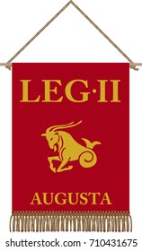 Vector standard of ancient  Roman Legio II Augusta