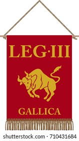 Vector standard of ancient  Roman Legio III Gallica