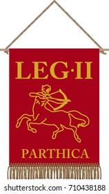 Vector standard of ancient Roman Legio II Parthica