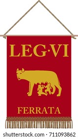 Vector standard of ancient Roman Legio VI Ferrata