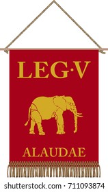 Vector standard of ancient Roman Legio V Alaudae