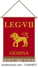 Vector standard of ancient Roman Legio VII Gemina