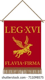 Vector standard of ancient Roman Legio XVI Flavia Firma