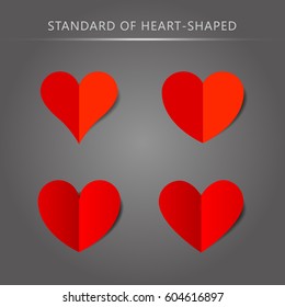 Vector standard heart shape pattern set