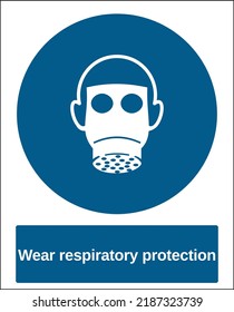 Vector Standard Mandatory Sign ISO International Pictogram Wear Respiratory Protection