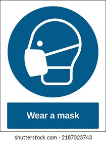 vector standard mandatory sign ISO international pictogram wear a mask