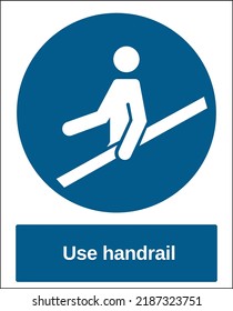 vector standard mandatory sign ISO international pictogram use handrail