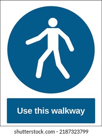 vector standard mandatory sign ISO international pictogram use this walkway