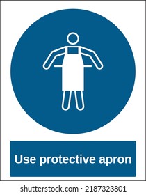 vector standard mandatory sign ISO international pictogram use protective apron