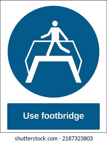 vector standard mandatory sign ISO international pictogram use footbridge