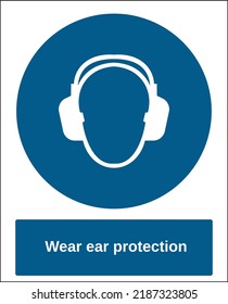 vector standard mandatory sign ISO international pictogram wear ear protection