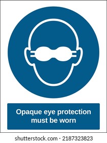 vector standard mandatory sign ISO international pictogram opaque eye protection must be worn
