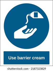 vector standard mandatory sign ISO international pictogram use barrier cream