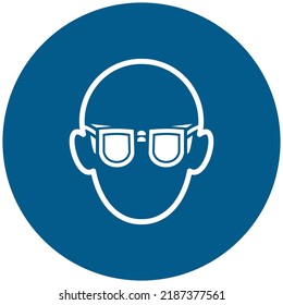 Vector Standard Mandatory Sign ISO International Pictogram Wear Eye Protection