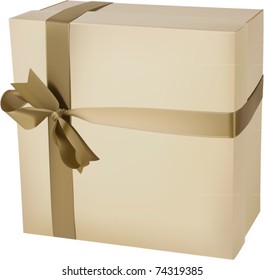 vector standing giftbox wrapped with a ribbon