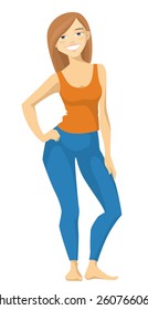 Vector standing girl. 