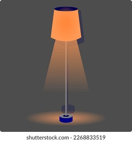 eine Vektorstandleuchte mit orangefarbener Farbe