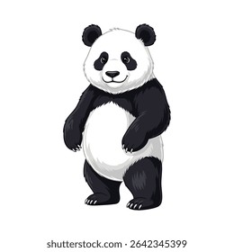 Vetor de um panda em pé sobre um fundo branco
