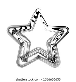 Vector star in 3d style. Star isolated on white background. Star in original style