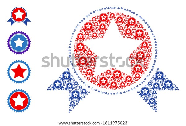 Vector Star Award Ribbons Collage Organized Stock Vector (Royalty Free ...