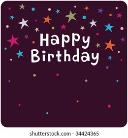 Vector Star Background Birthday Card Design Stock Vector (Royalty Free ...