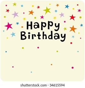 Vector star background birthday card design