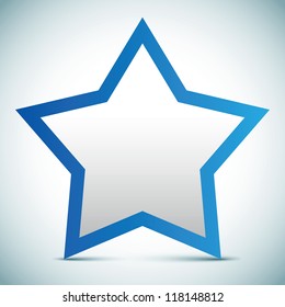 Vector star banner - empty text frame illustration
