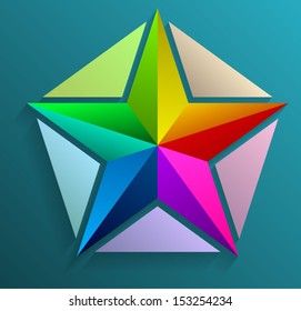 Vector star  for business concepts / can use for info-graphic / advertising printing / website / modern template / education template / business brochure /  system diagram 