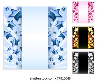 Vector - Star Card with Stripes. Set of 4 layouts