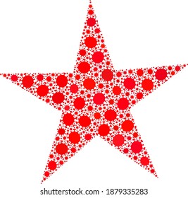 Vector star covid mosaic icon constructed for clinic advertisement. Star mosaic is organized from randomized covid infection icons.