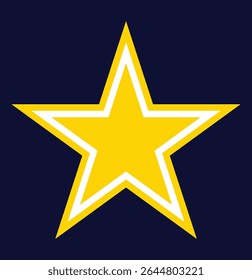 Estrela vetorial com recorte em linha, arte estêncil tatuagem estilo velho escola forma de estrela com ilustração de contorno duplo isolado fundo branco. ícone de estrela ou logotipo símbolo isolado vetor. 