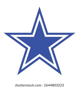 Vector star with cutout inline, tattoo stencil art old school style star shape with double outline illustration isolated white background. star icon or logo isolated sign symbol vector. 