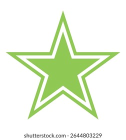 Estrela vetorial com recorte em linha, arte estêncil tatuagem estilo velho escola forma de estrela com ilustração de contorno duplo isolado fundo branco. ícone de estrela ou logotipo símbolo isolado vetor. 