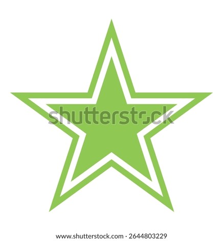 Vector star with cutout inline, tattoo stencil art old school style star shape with double outline illustration isolated white background. star icon or logo isolated sign symbol vector. 