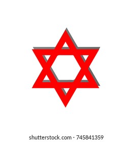 Vector Star of David Star. 3D icon