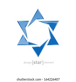 The Vector star of David on white background