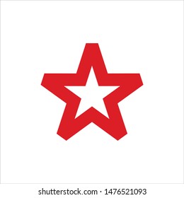 vector star design, colored red and white background.
