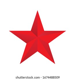 Vector star design, colored red and white background.