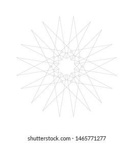 Vector star design element isolated on white black monochrome art geometric concept