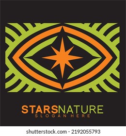 Vector star design logo with natural concept.