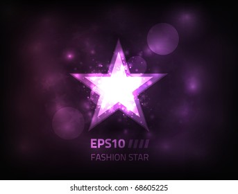 Vector Star Design On A Dark Purple Background
